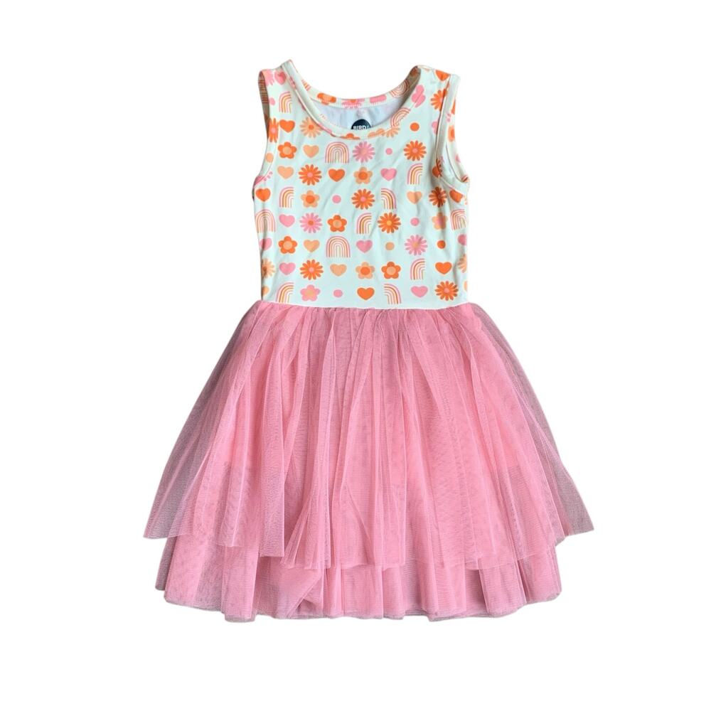 Bird & Bean Bamboo Tulle Tutu Dress in Daisy Days